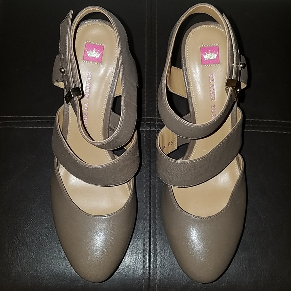 Elaine turner strap closed toe wedge